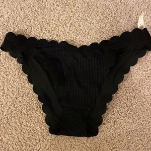 NWT Black Scalloped Bikini Bottom